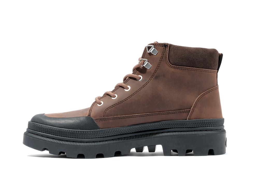 Bison Brown Men Palladium PALLATROOPER CUFF WP+ High Tops Shoes  USA |  ICY-567901