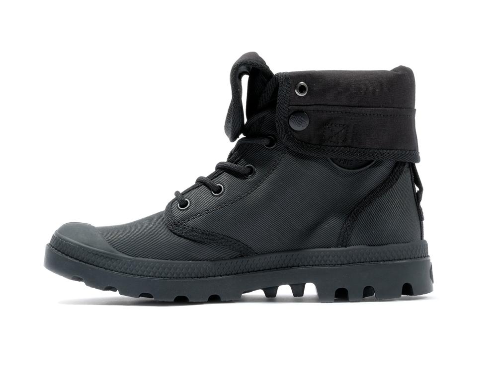 Black Men Palladium BAGGY COATED High Tops Shoes  USA |  QHD-314075