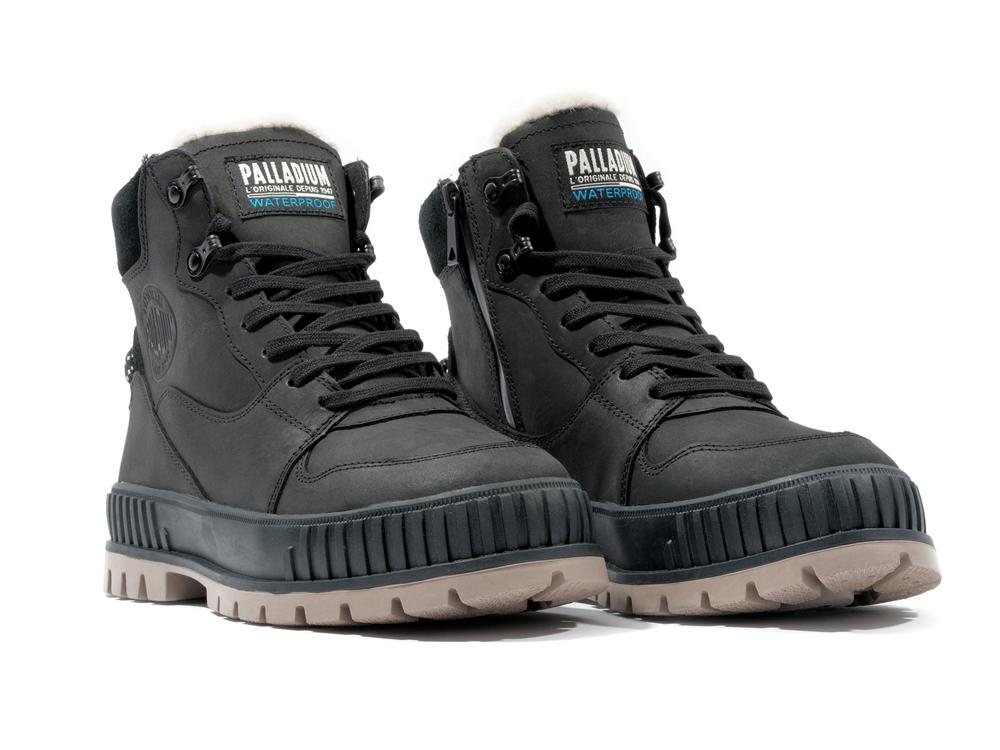 Black Men Palladium PALLASHOCK WARM WP High Tops Shoes  USA |  IZE-175690