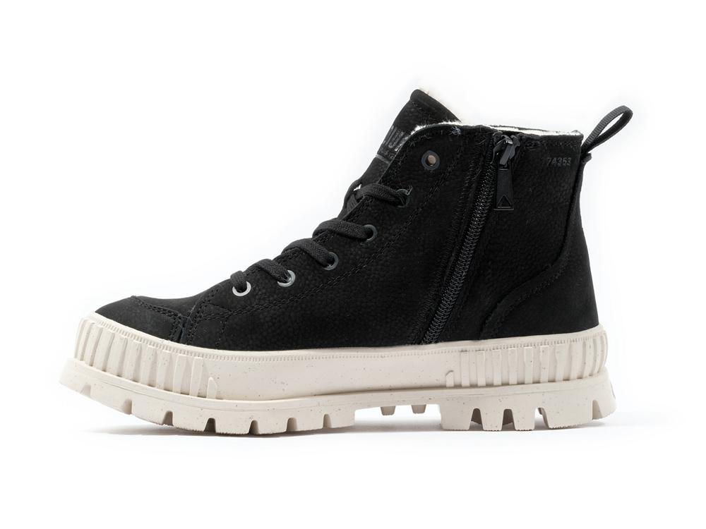 Black Men Palladium PALLASHOCK ZIP WARM High Tops Shoes  USA |  OUA-461239