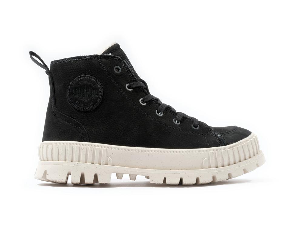 Black Men Palladium PALLASHOCK ZIP WARM High Tops Shoes  USA |  OUA-461239