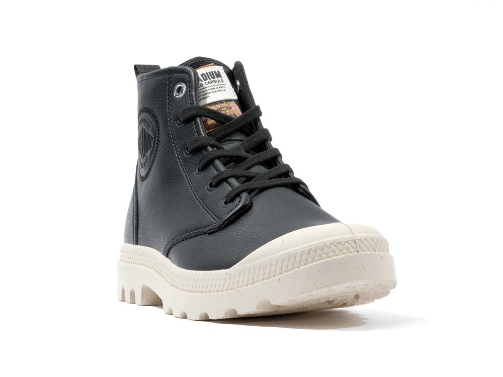 Black Men Palladium PAMPA HI RE-VEGAN LTH High Tops Shoes  USA |  DFW-827936