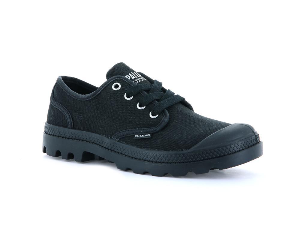 Black Men Palladium PAMPA OXFORD Low Tops Shoes  USA |  FRS-870651