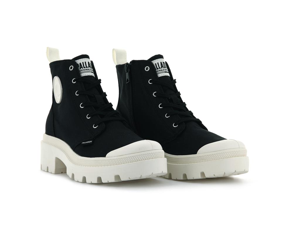 Black Women Palladium PALLABASE TWILL High Top Boots  USA |  UQH-582413