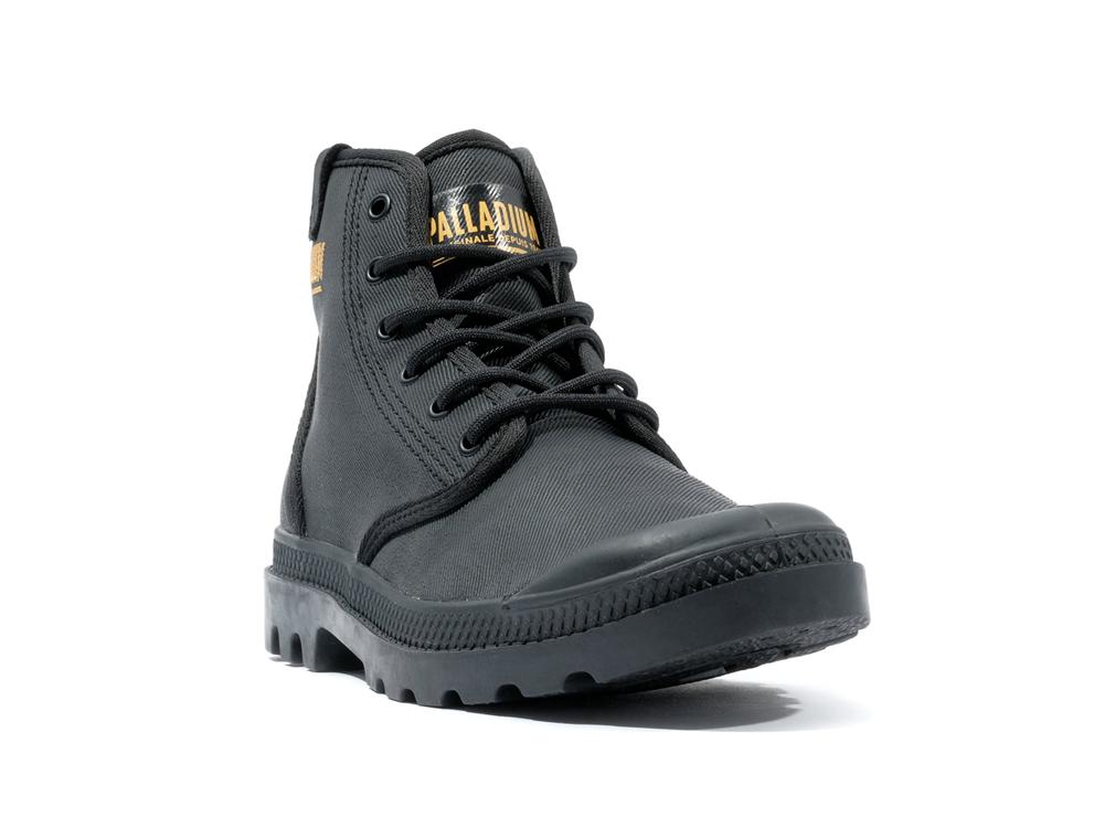 Black Women Palladium PAMPA HI COATED High Tops Shoes  USA |  MBH-394605