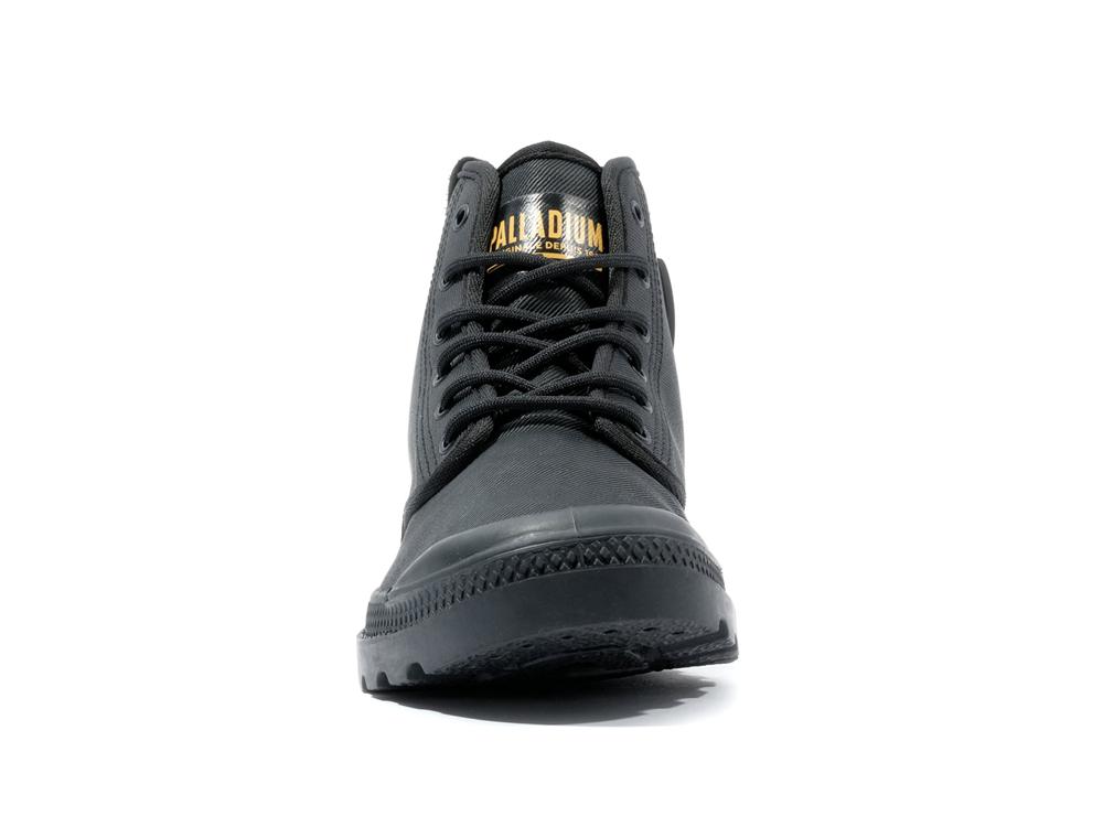 Black Women Palladium PAMPA HI COATED High Tops Shoes  USA |  MBH-394605