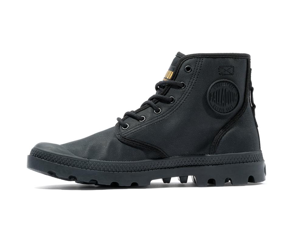 Black Women Palladium PAMPA HI COATED High Tops Shoes  USA |  MBH-394605