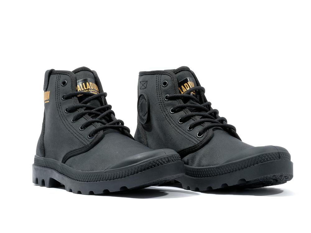 Black Women Palladium PAMPA HI COATED High Tops Shoes  USA |  MBH-394605