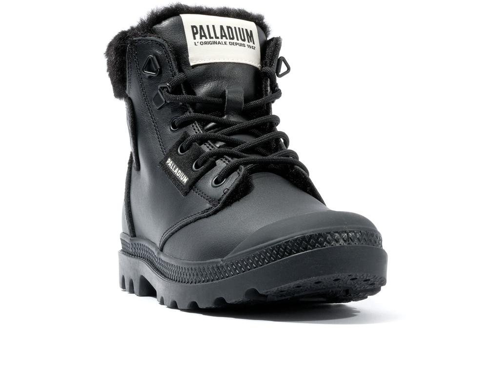 Black Women Palladium PAMPA HI SNOW WARM High Tops Shoes  USA |  JAI-469572