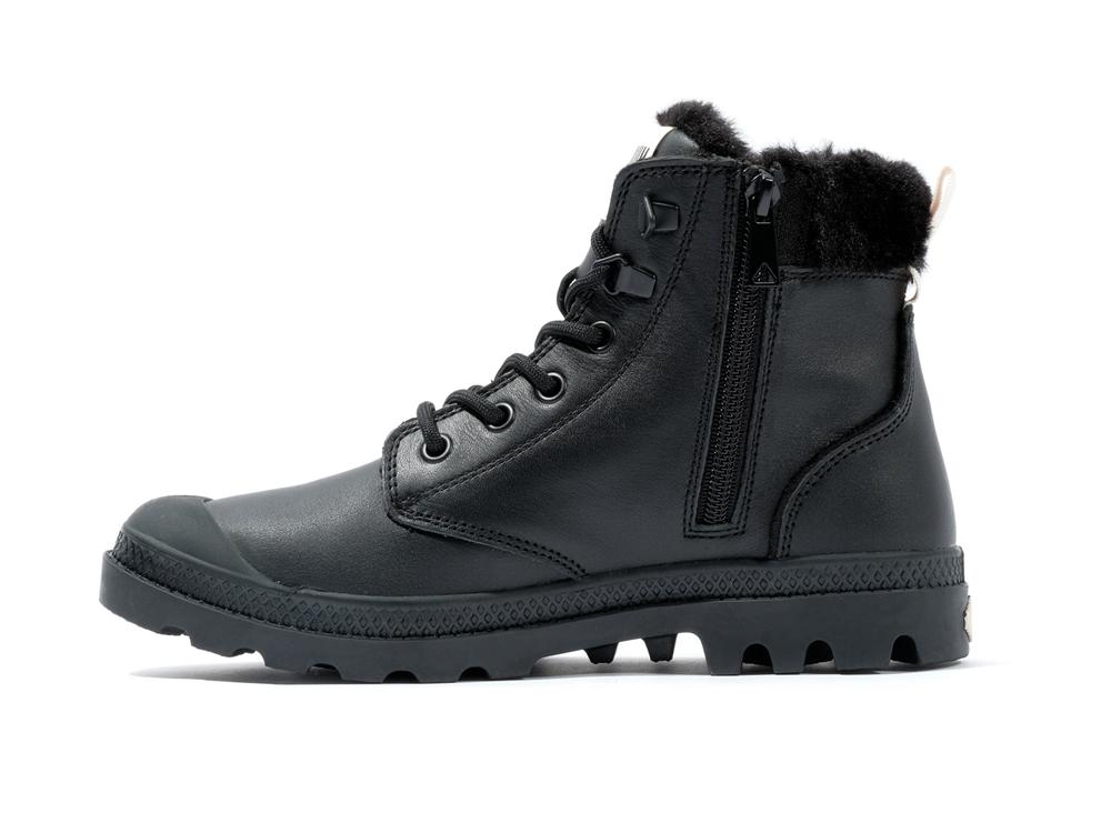 Black Women Palladium PAMPA HI SNOW WARM High Top Boots  USA |  YZK-705648