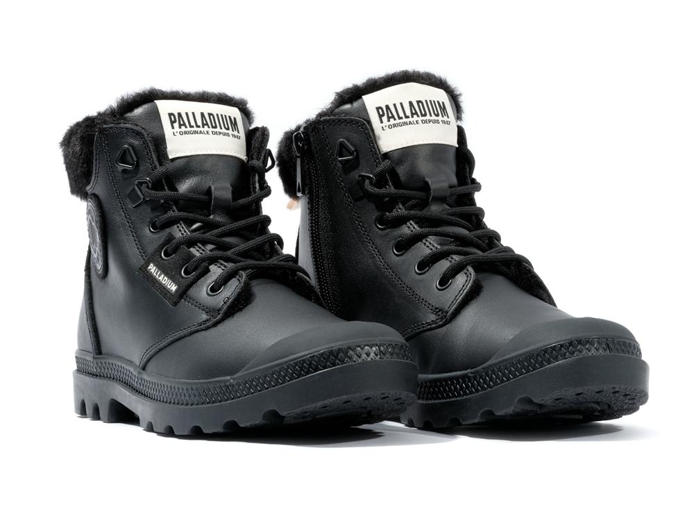 Black Women Palladium PAMPA HI SNOW WARM High Top Boots  USA |  YZK-705648