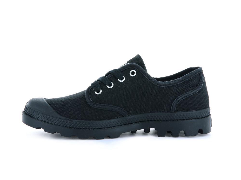 Black Women Palladium PAMPA OXFORD Low Tops Shoes  USA |  VUX-823506