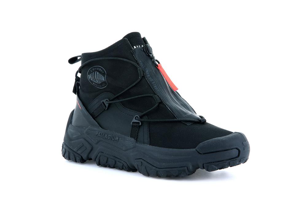 Black / Black Kids' Palladium OFF-GRID HI ZIP WATERPROOF + Low Top Sneakers  USA |  MQV-017852