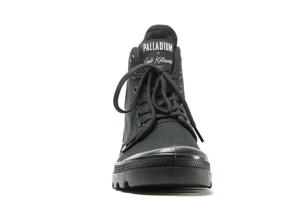 Black / Black Kids' Palladium PALLABROUSSE X KITSUNE High Top Boots  USA |  JWH-542697