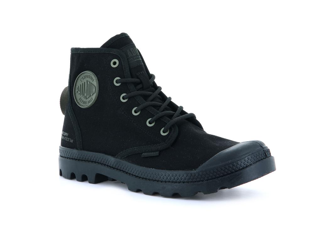 Black / Black Kids' Palladium PAMPA HI HTG SUPPLY High Top Boots  USA |  FUB-053897