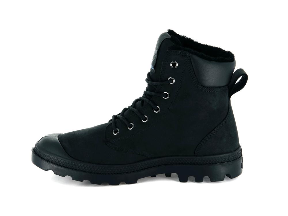 Black / Black Kids' Palladium PAMPA SPORT CUFF WPS High Top Boots  USA |  QBE-645987