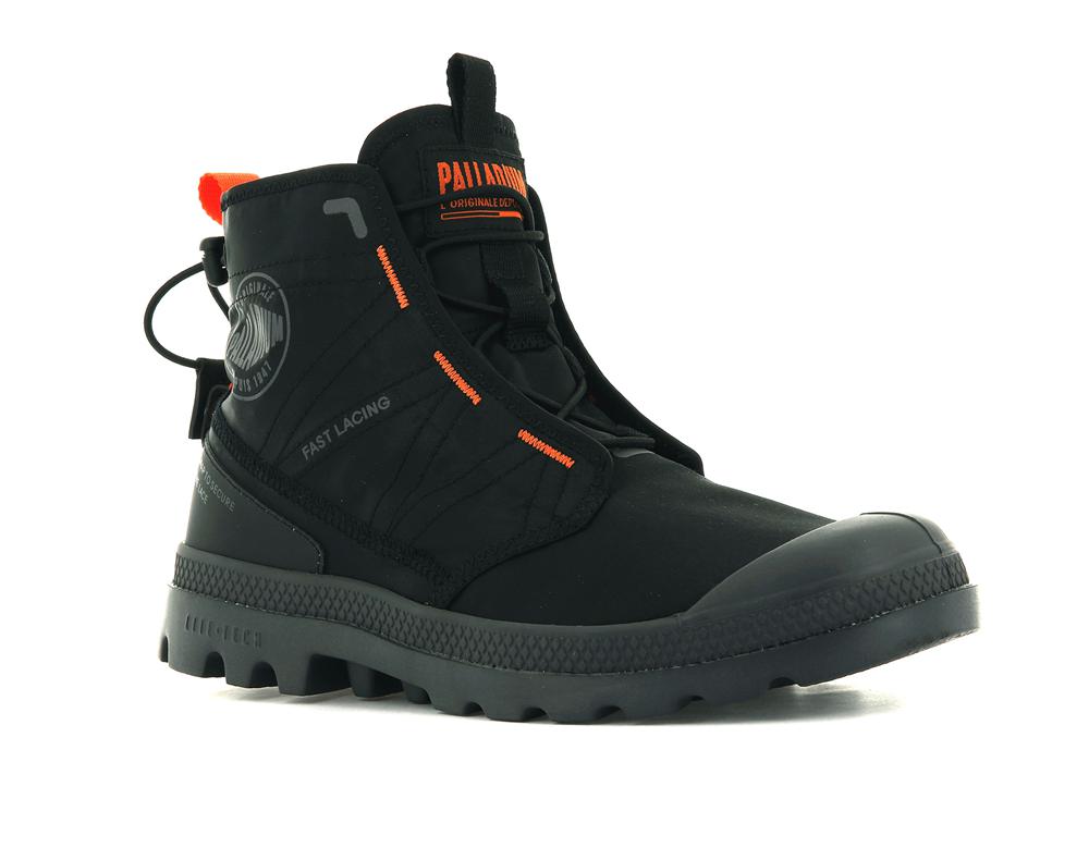 Black / Black Kids' Palladium PAMPA TRAVEL LITE High Top Boots  USA |  LDC-501627