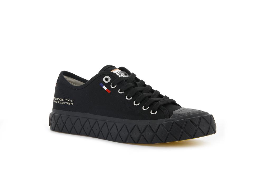 Black / Black Men Palladium PALLA ACE CANVAS Low Top Sneakers  USA |  CQA-150462