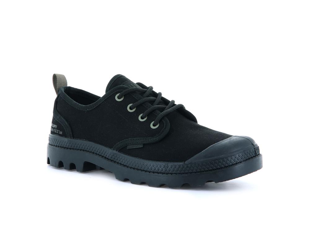 Black / Black Men Palladium PAMPA OX HTG SUPPLY Low Tops Shoes  USA |  MBH-560148