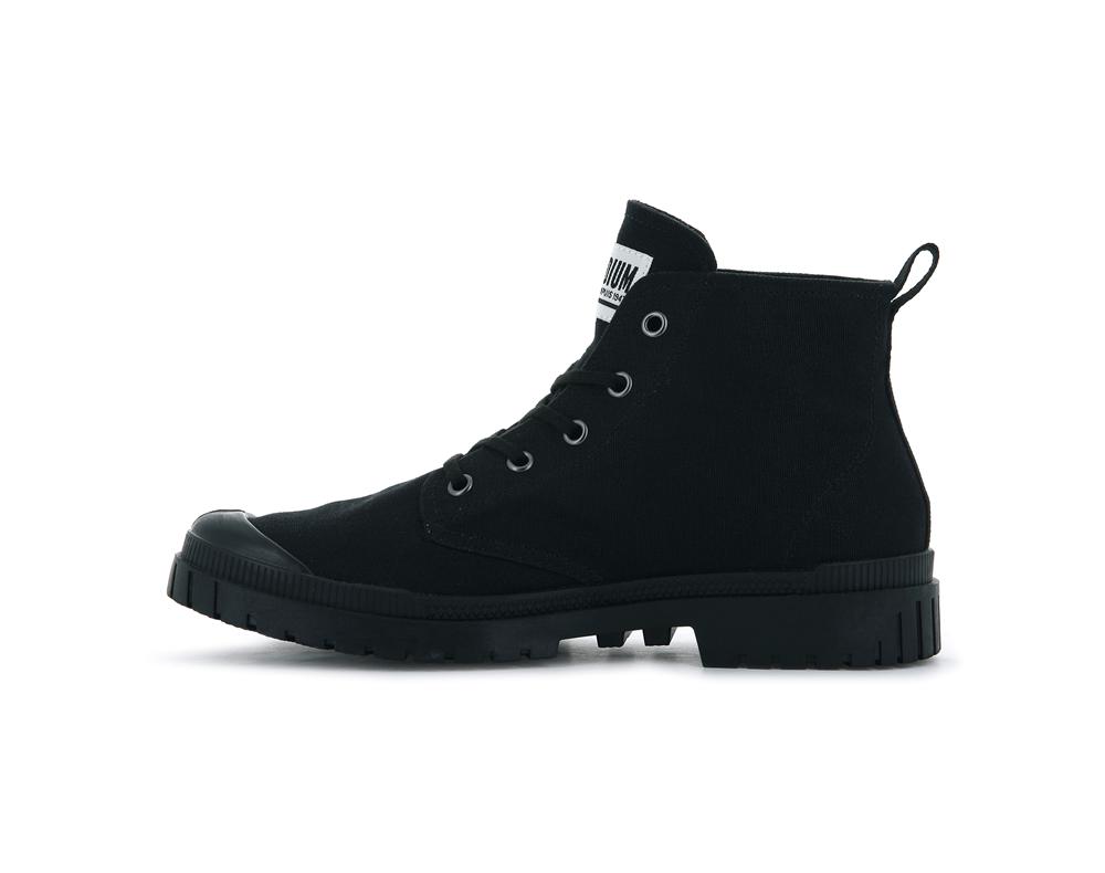 Black / Black Men Palladium PAMPA SP20 HI CANVAS High Tops Shoes  USA |  JPQ-367214