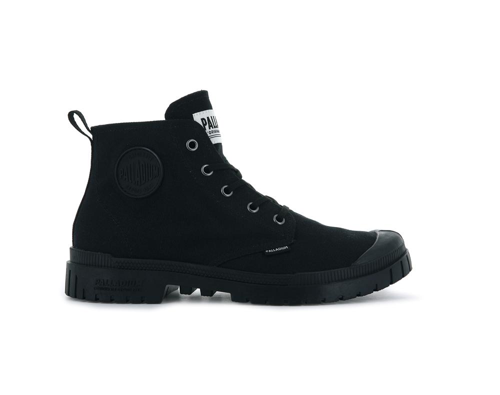 Black / Black Men Palladium PAMPA SP20 HI CANVAS High Tops Shoes  USA |  JPQ-367214