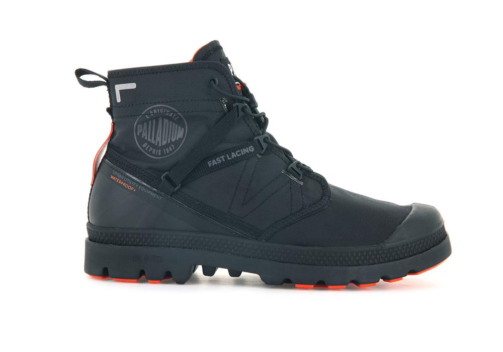 Black / Black Men Palladium PAMPA TRAVEL LITE+ WATERPROOF High Top Boots  USA |  YKI-693120