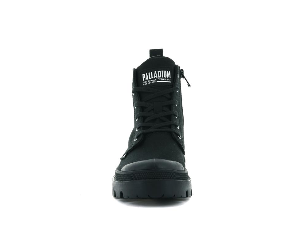 Black / Black Women Palladium PALLABASE TWILL High Top Boots  USA |  HRF-092648