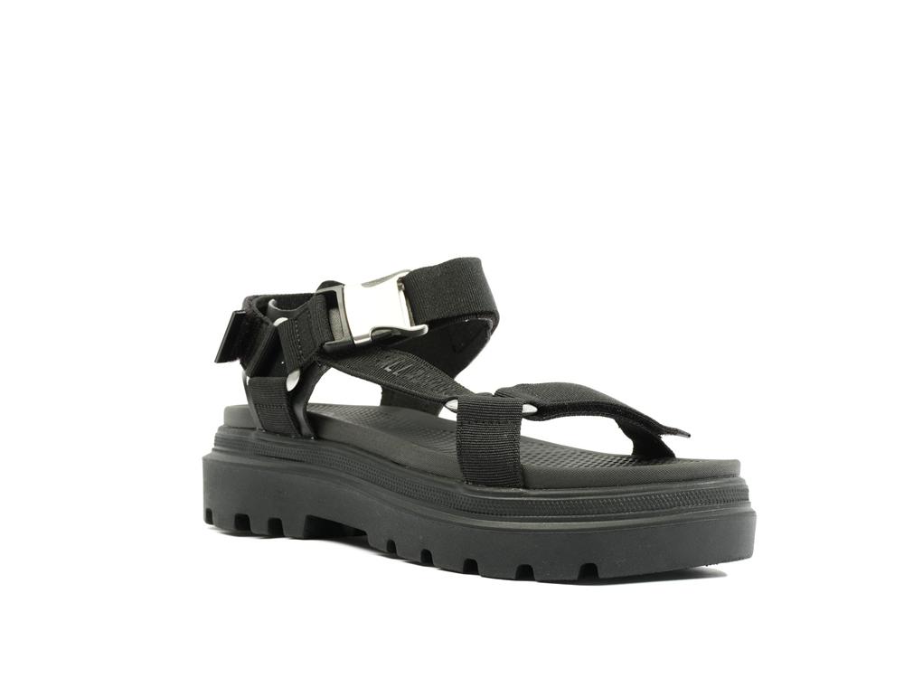 Black / Black Women Palladium PALLACRUISE STRAP Sandals  USA |  EGQ-926583