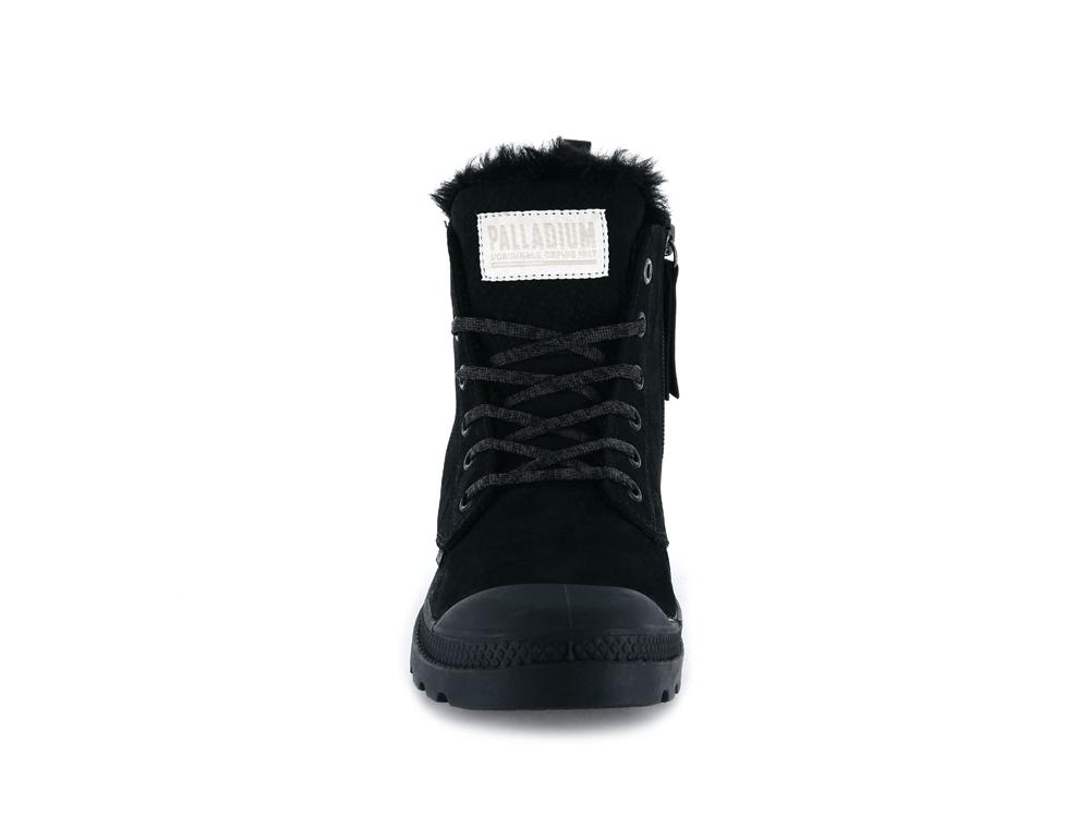 Black / Black Women Palladium PAMPA HI ZIP WL High Tops Shoes  USA |  PET-352089