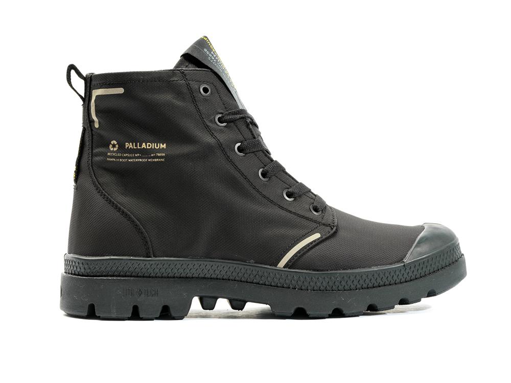 Black / Black Women Palladium PAMPA LITE+ RECYCLE WP+ High Top Boots  USA |  OZQ-163754