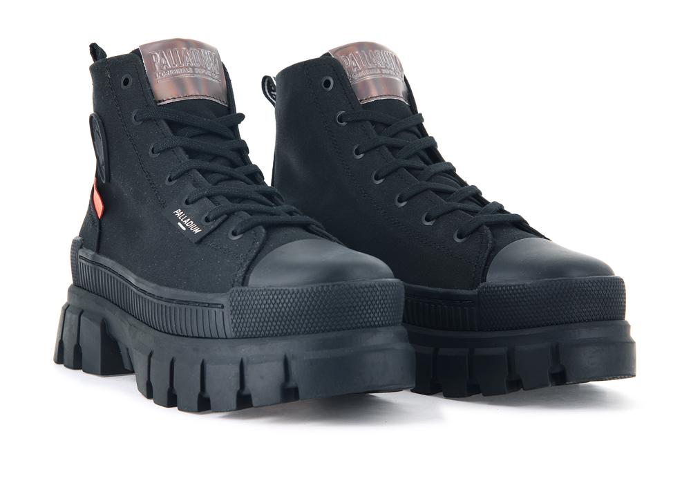 Black / Black Women Palladium REVOLT HI TX High Top Boots  USA |  DNL-416897