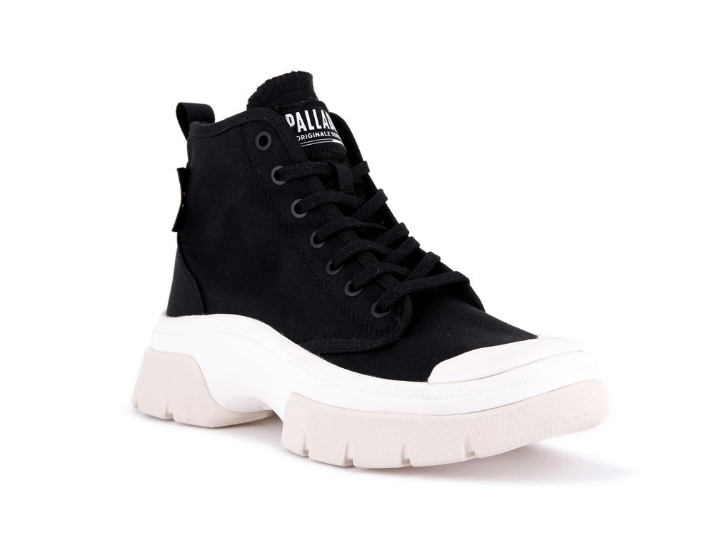 Black / Marshmallow Women Palladium PALLAWAVE High Top Boots  USA |  ADM-943280