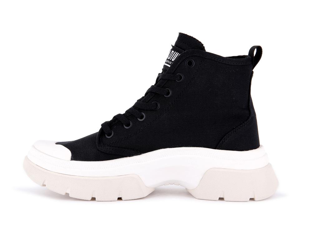 Black / Marshmallow Women Palladium PALLAWAVE High Top Boots  USA |  ADM-943280