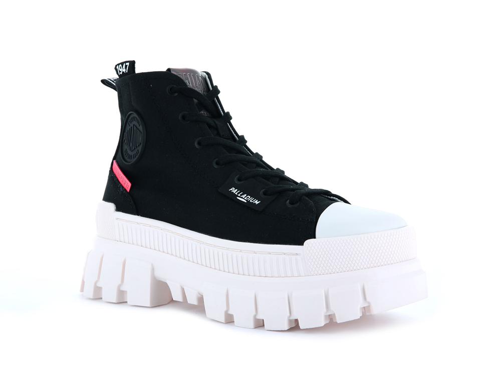 Black / Marshmallow Women Palladium REVOLT HI TX High Top Boots  USA |  EWS-031827