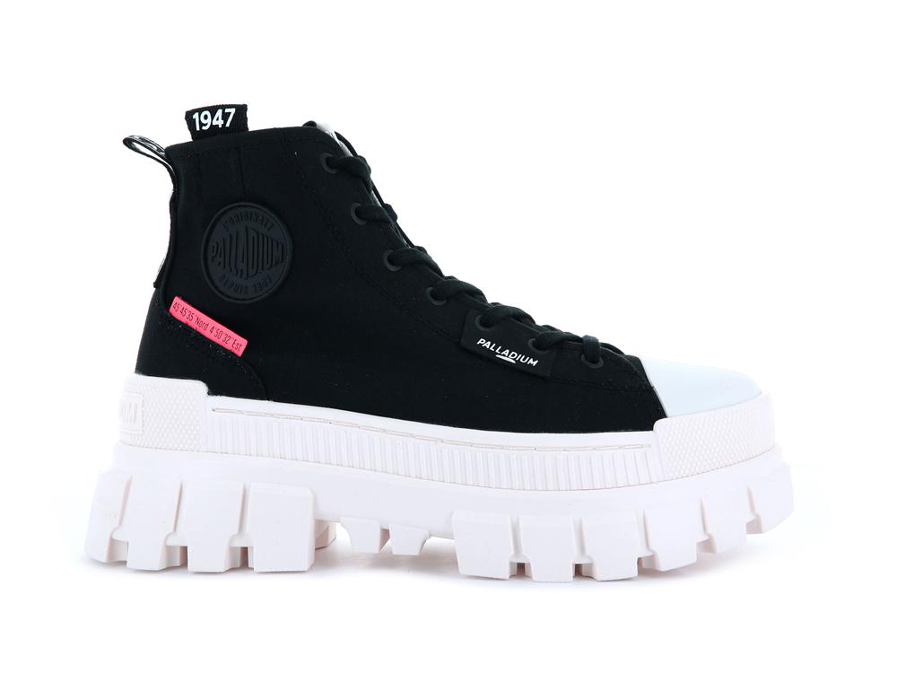 Black / Marshmallow Women Palladium REVOLT HI TX High Top Boots  USA |  EWS-031827