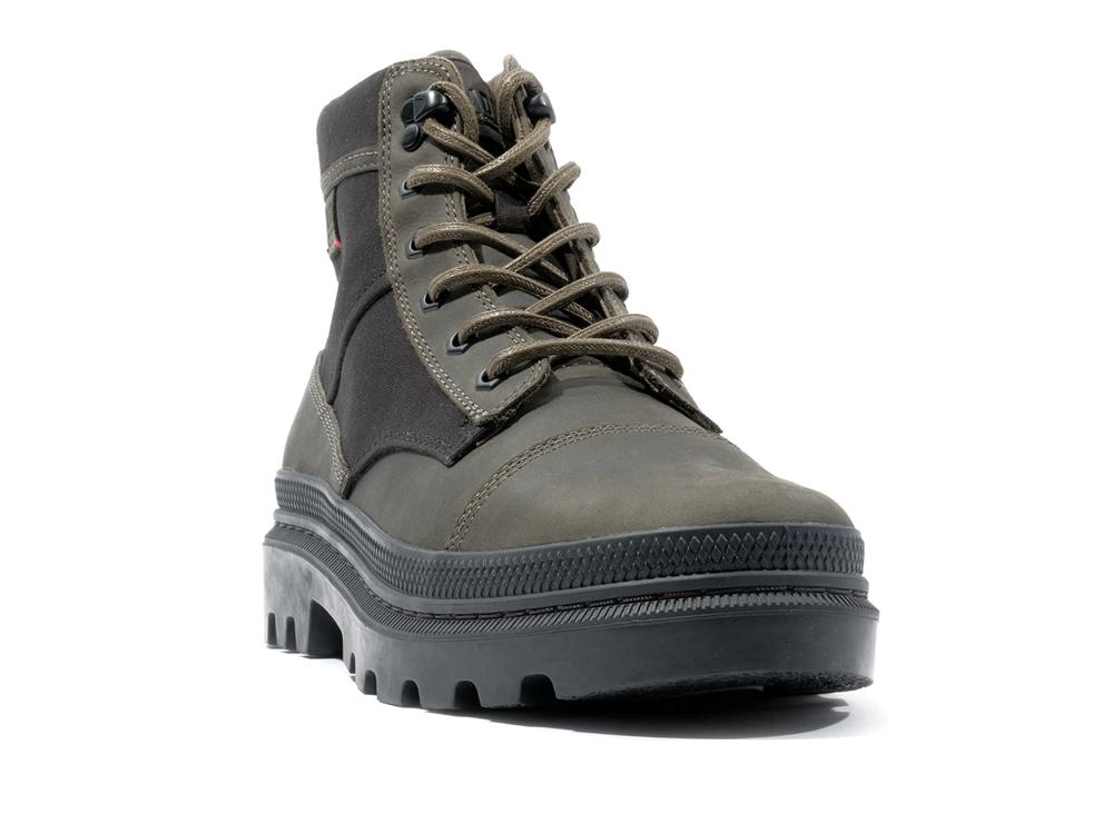 Black / Olive Night Men Palladium PALLATROOPER ROUGH High Top Boots  USA |  KYO-385714