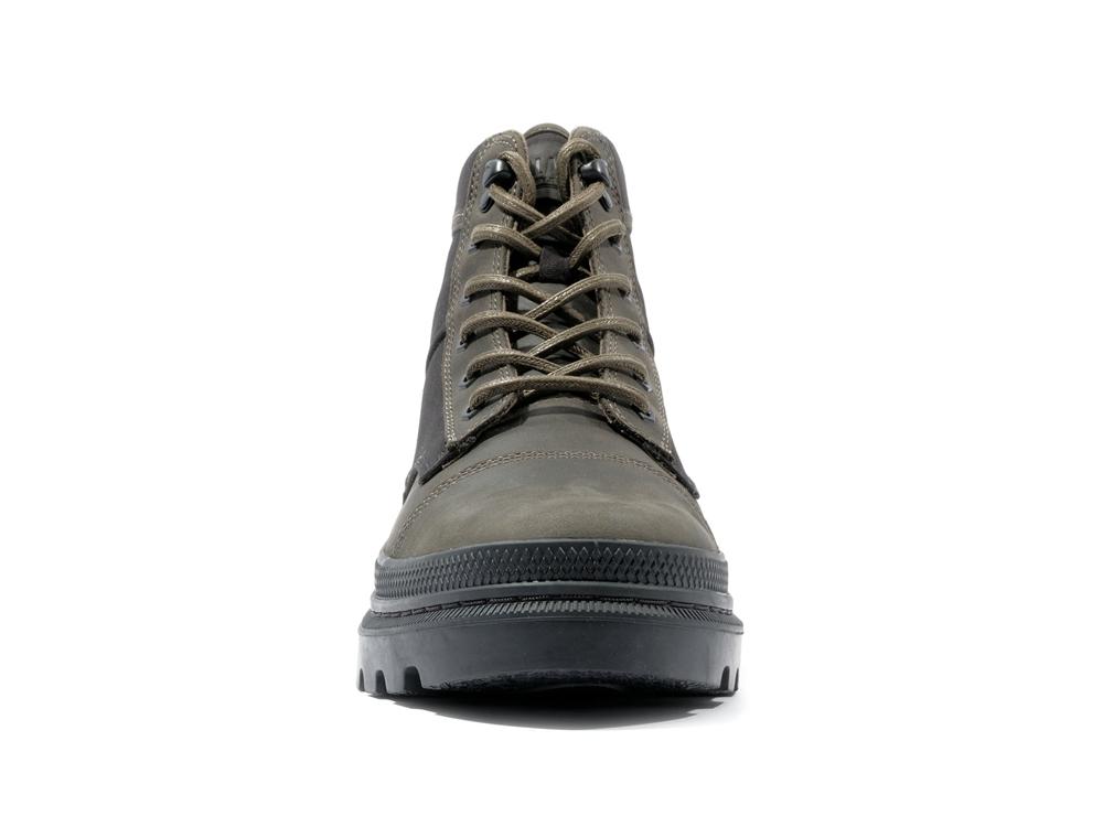 Black / Olive Night Men Palladium PALLATROOPER ROUGH High Top Boots  USA |  KYO-385714