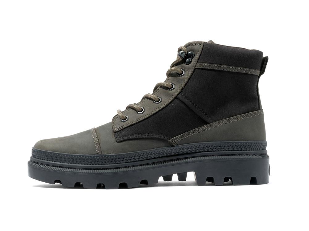 Black / Olive Night Men Palladium PALLATROOPER ROUGH High Top Boots  USA |  KYO-385714