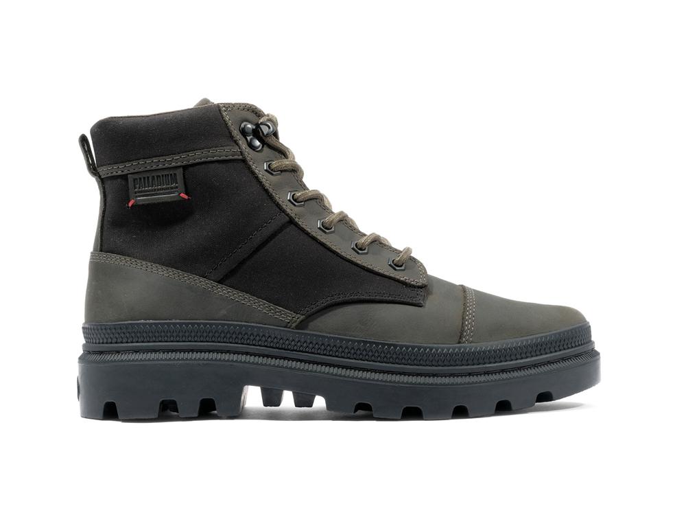 Black / Olive Night Men Palladium PALLATROOPER ROUGH High Top Boots  USA |  KYO-385714