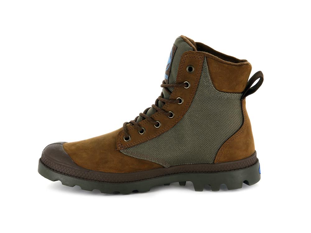 Bridle Brown / Moon Mist Men Palladium PAMPA SPORT CUFF WPN High Top Boots  USA |  EGK-342915