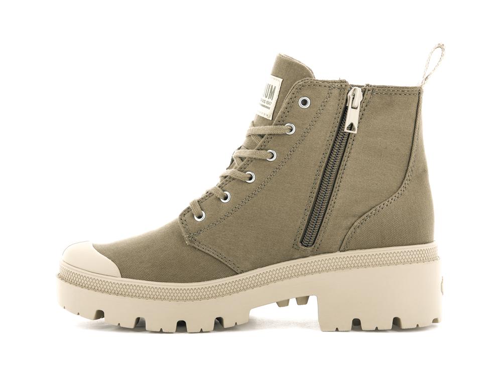 Butternut Green Women Palladium PALLABASE TWILL High Top Boots  USA |  JTZ-861249