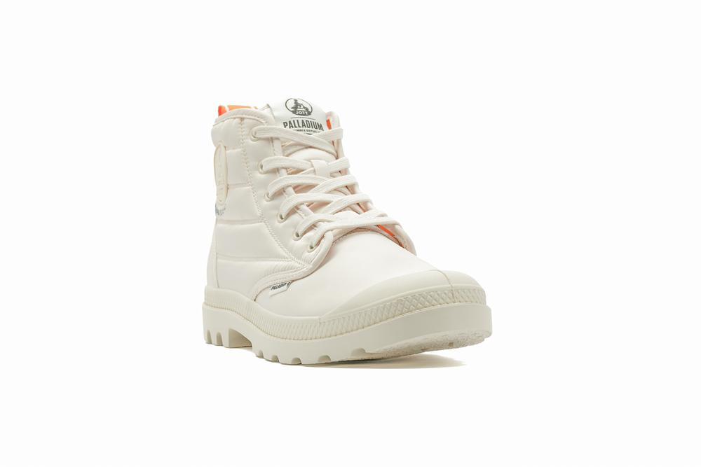 Clay White Men Palladium PAMPA HI DARE RHONA High Tops Shoes  USA |  XMW-423561