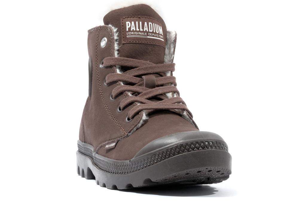 Dark Cocoa Brown Women Palladium PAMPA HI ZIP WL High Tops Shoes  USA |  LDT-294507