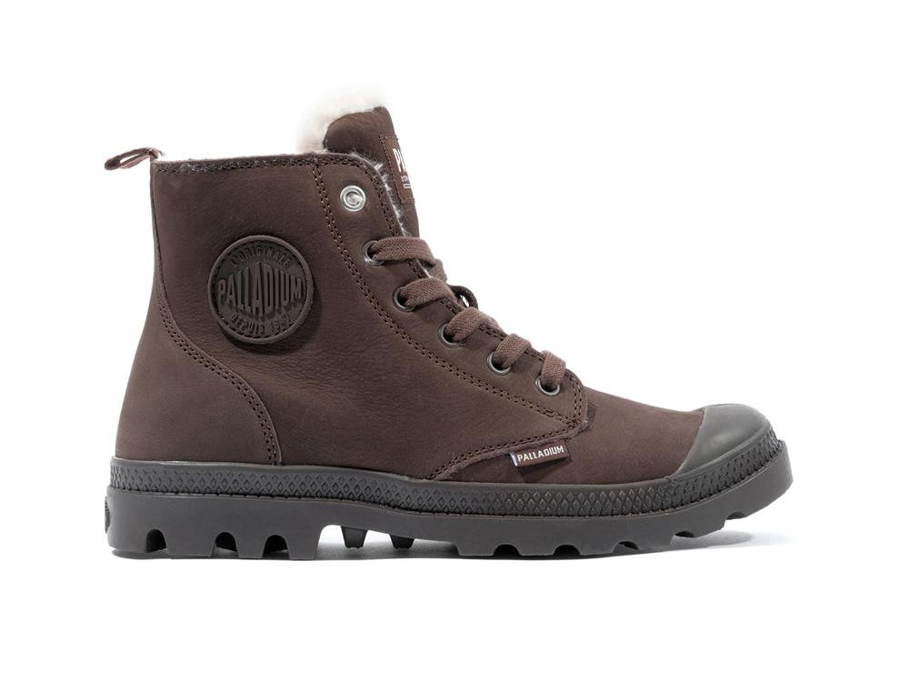 Dark Cocoa Brown Women Palladium PAMPA HI ZIP WL High Tops Shoes  USA |  LDT-294507