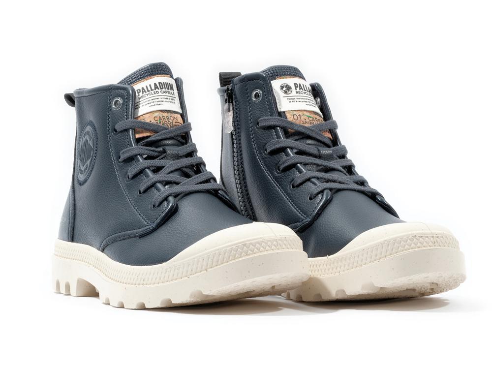 Dark Navy Men Palladium PAMPA HI RE-VEGAN LTH High Tops Shoes  USA |  KFD-049318