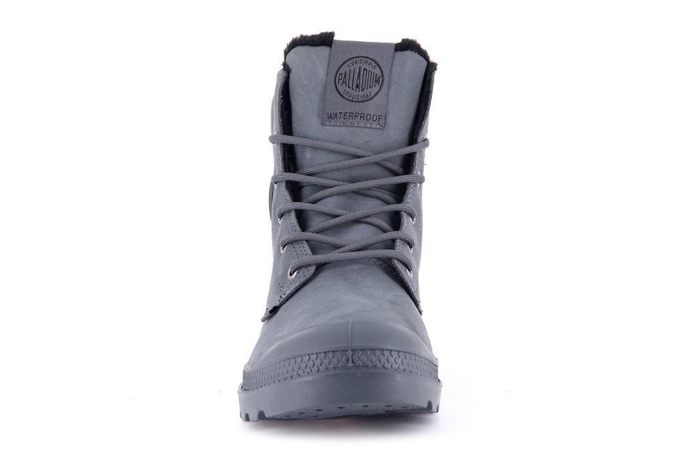 Dark Shadow Grey Kids' Palladium PAMPA SPORT CUFF WPS High Top Boots  USA |  YSV-974012