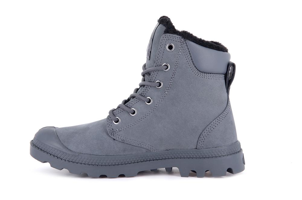 Dark Shadow Grey Kids' Palladium PAMPA SPORT CUFF WPS High Top Boots  USA |  YSV-974012