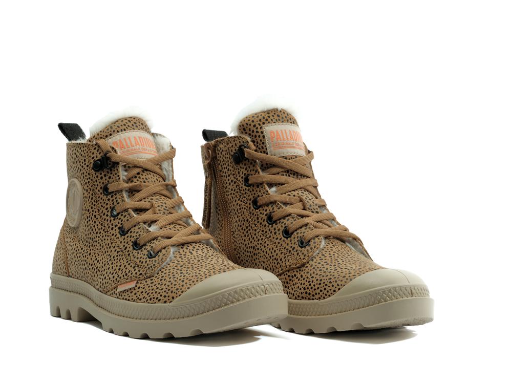 Dear Brown Aop Women Palladium PAMPA HI ZIP WL High Tops Shoes  USA |  GTK-850379