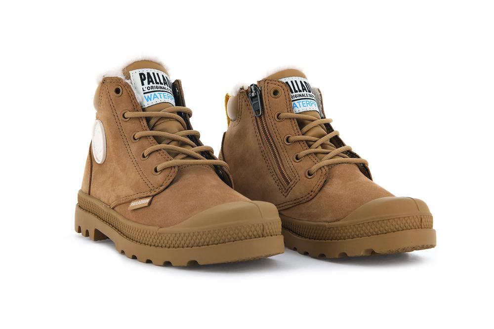 Dear Brown Kids' Palladium PAMPA HI CUFF WPS OZ High Top Boots  USA |  URW-328475