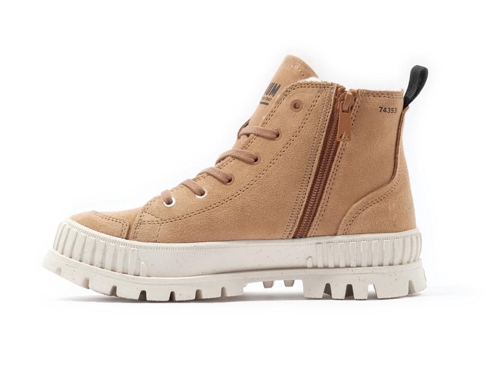 Dear Brown Men Palladium PALLASHOCK ZIP WARM High Tops Shoes  USA |  UQY-617984